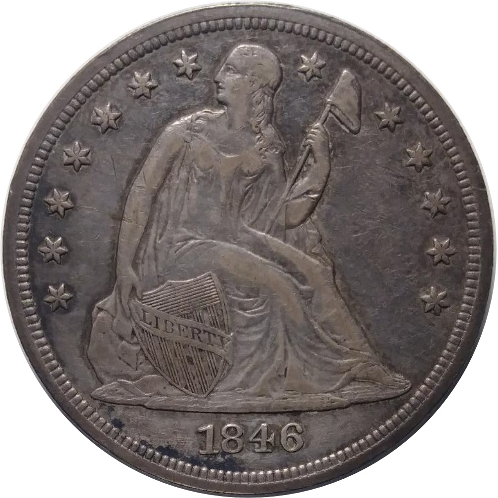 1846-Liberty-Seated-Dollar-Variety-Oc-1-Rarity1-2,300-Estimated-Survivors